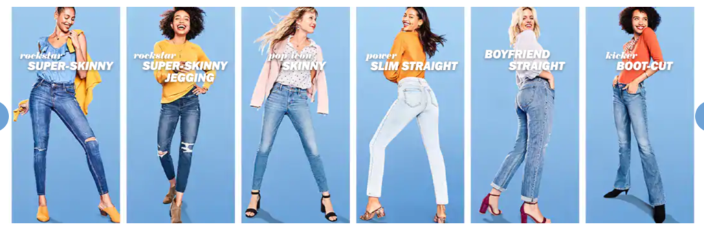 types of old navy jeans